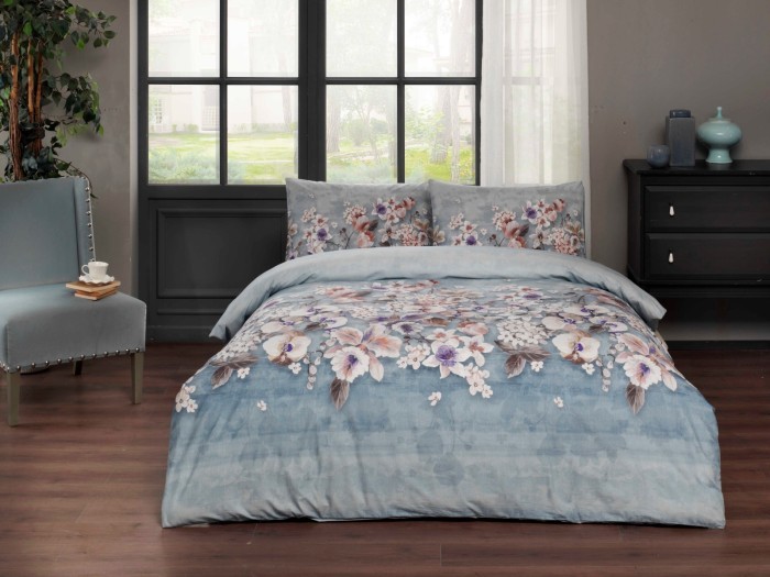 Постельное белье TAC RANFORCE LIZA полуторное голубой