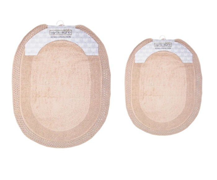 GEORGINA (пудра) Набор ков. для ванной кружевной 60х100 и 50х70