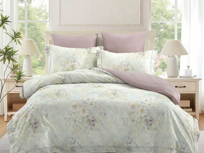 Комплект постельного белья Семейный, сатин с лазерной печатью 2344-7 