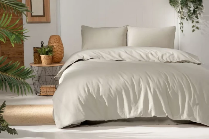 Постельное Белье Arya Natural Stone Washed 160x220 Бежевый