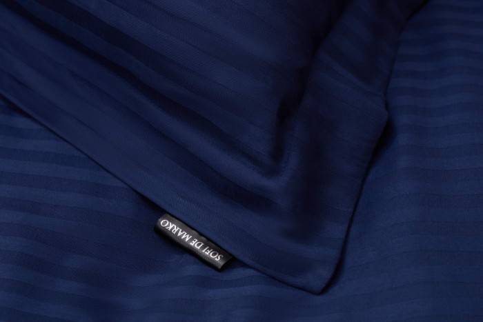 Моне (синий) страйп сатин Евро 4н