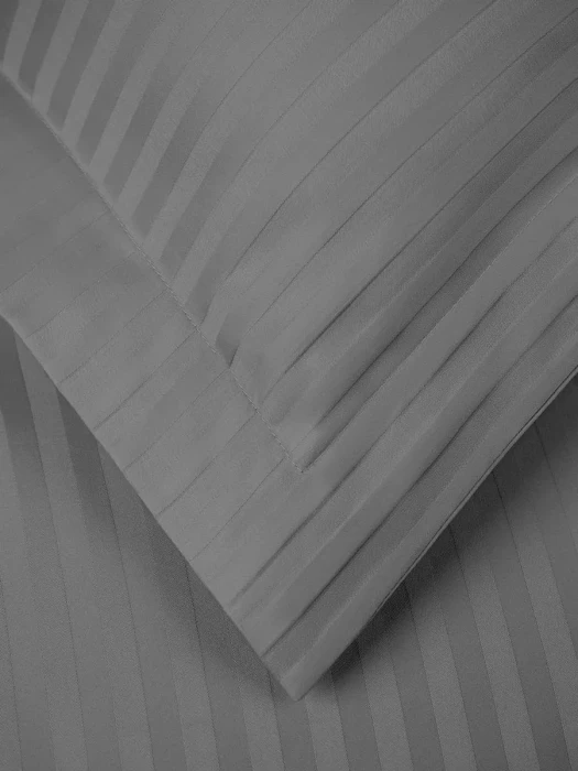 Постельное белье Arya из Страйп Сатина 2 Сп. 200x220 Vip Серый