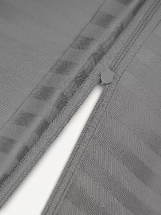 Постельное белье Arya из Страйп Сатина 2 Сп. 200x220 Vip Серый