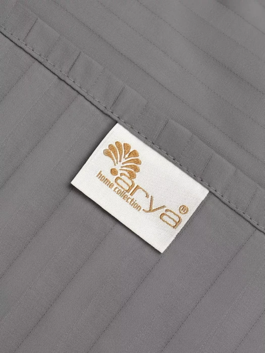 Постельное белье Arya из Страйп Сатина 2 Сп. 200x220 Vip Серый