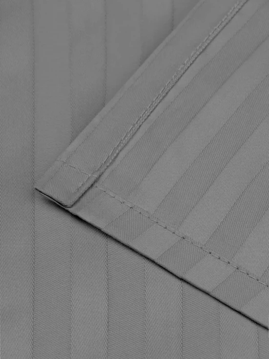 Постельное белье Arya из Страйп Сатина 2 Сп. 200x220 Vip Серый