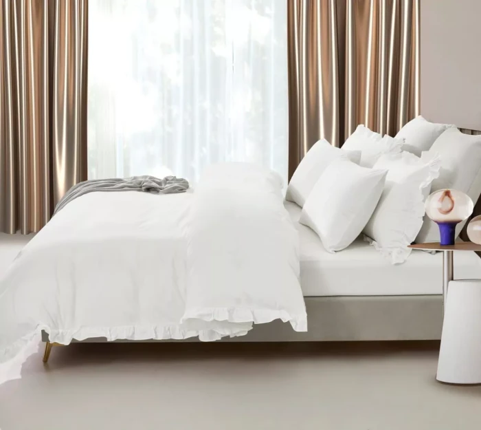 Постельное Белье Arya Natural Stone Washed из сатина 200x220 Valensiya Белый