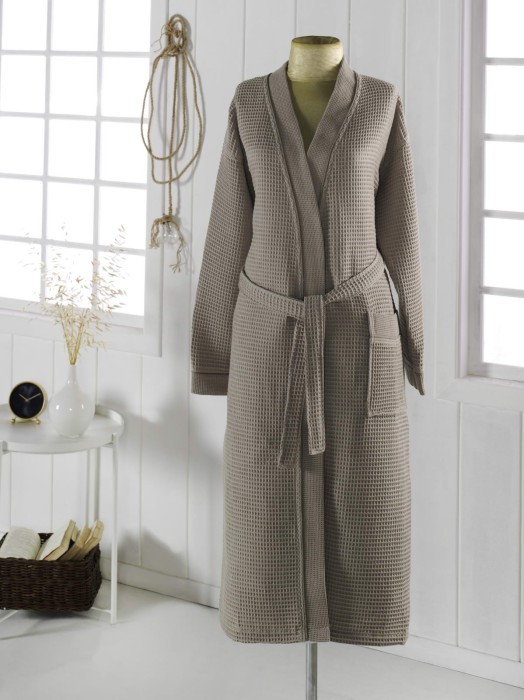 NEVA XL (кофе) Халат вафельный кимоно