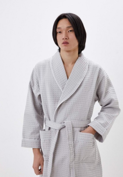 Герман (светло серый) XL Халат вафельный
