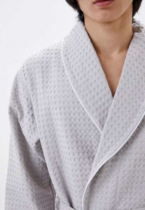 Герман (светло серый) XL Халат вафельный
