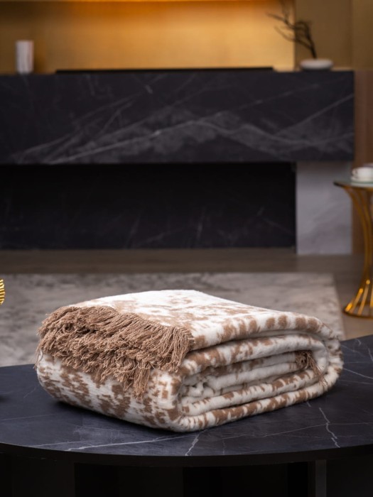 Плед Arya Хлопковый Elleus Бежевый