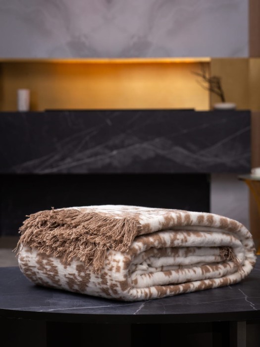 Плед Arya Хлопковый Elleus Бежевый