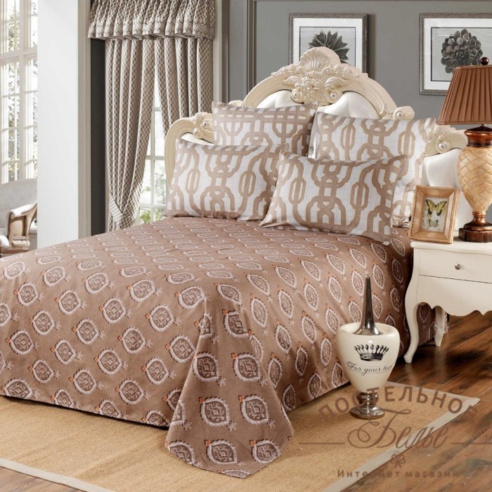 Антуан (беж) Комплект постельного белья модерн Евро 4н