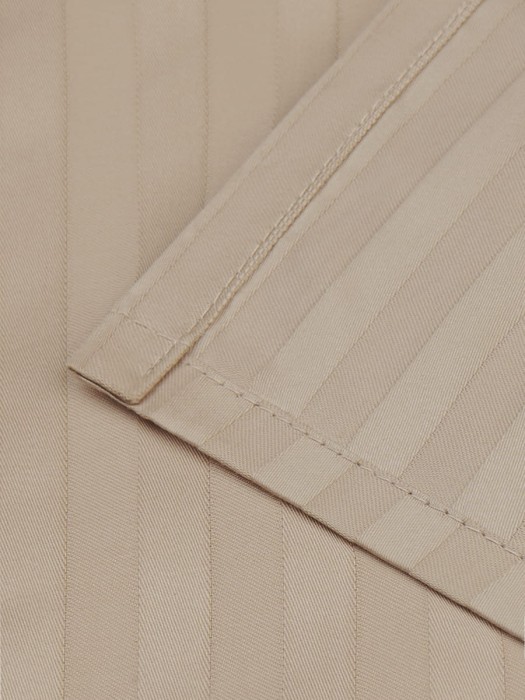 Постельное белье Arya Vip из Страйп Сатина 2 Сп. 200x220 Бежевый