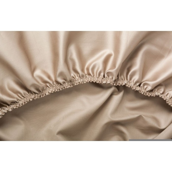 Постельное белье Caramel Beige Allure Grass Евро простыня на резинке