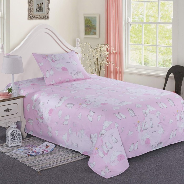 Пингвины (розовый) Комплект постельного белья детский