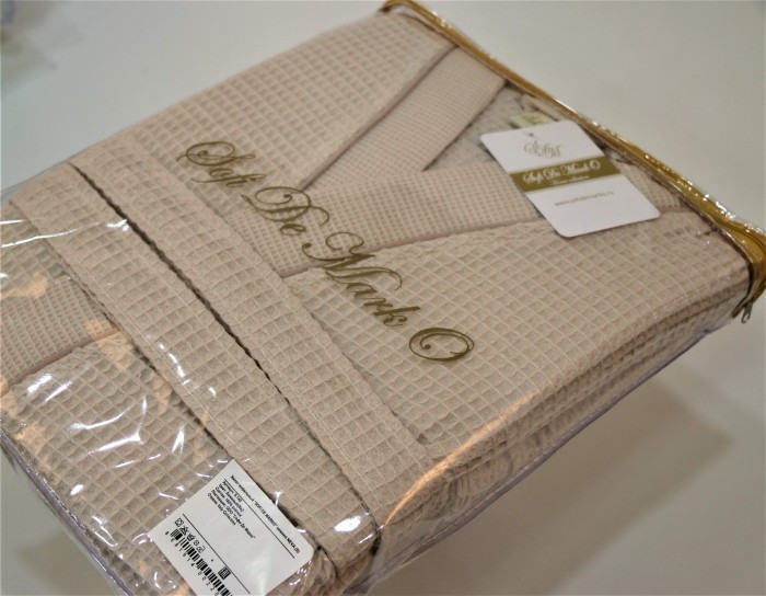 NEVA  XL (беж) Халат вафельный кимоно