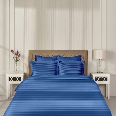 Постельное белье Arya Vip из Страйп Сатина 2 Сп. 200x220 Темно-синий