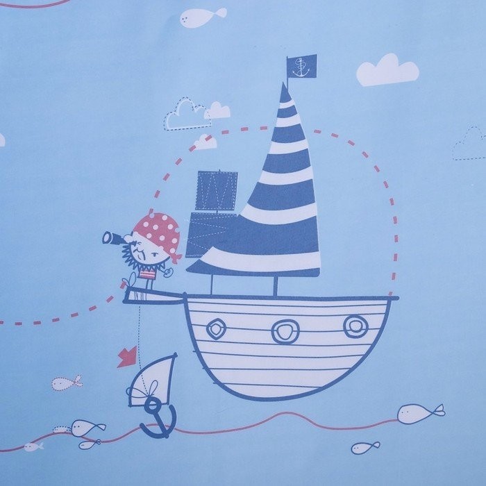 Тюль "Этель" 135х260 см У штурвала без утяжелителя, 100% п/э