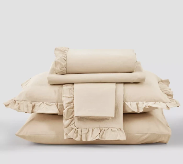 Постельное Белье Arya Natural Stone Washed из сатина 200x220 Valensiya Кремовый