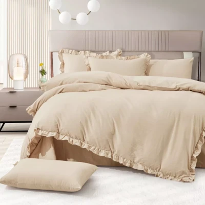 Постельное Белье Arya Natural Stone Washed из сатина 200x220 Valensiya Кремовый