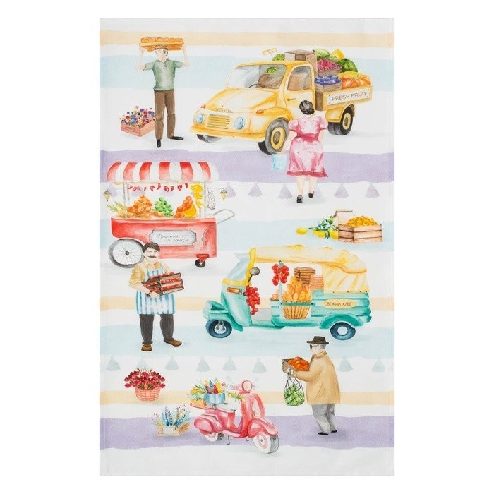 Полотенце "Этель"  Food market  40х73 см, 100% хлопок, саржа 190 г/м2
