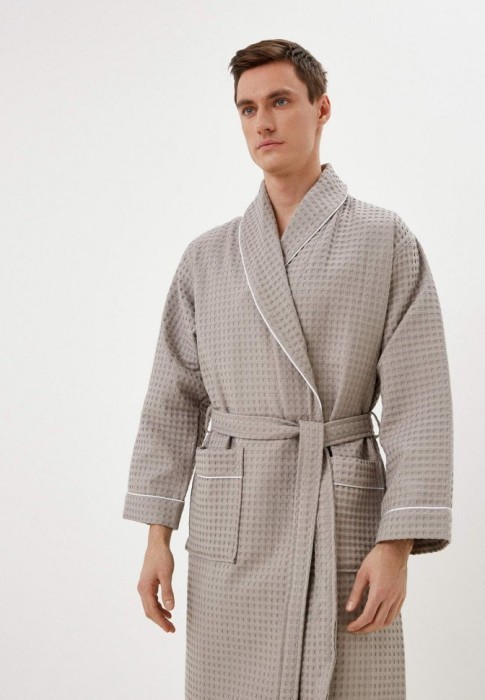 Герман (серый) L Халат вафельный