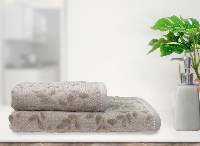 Полотенце велюровое Arya Elise 70x140 Бежевый