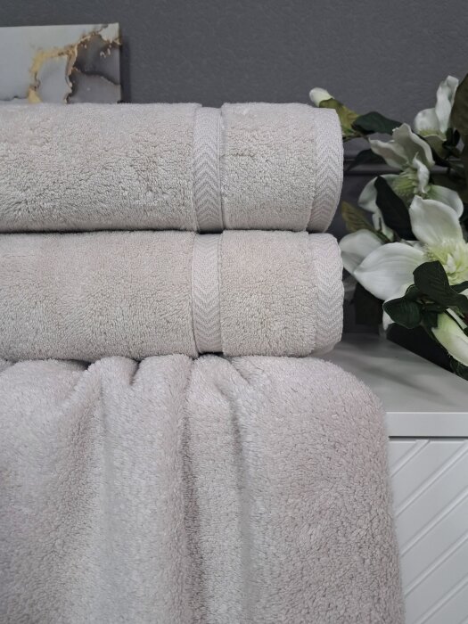 К-т полотенец Perla (латте платина) 70х140см(1),50х90см(1)
