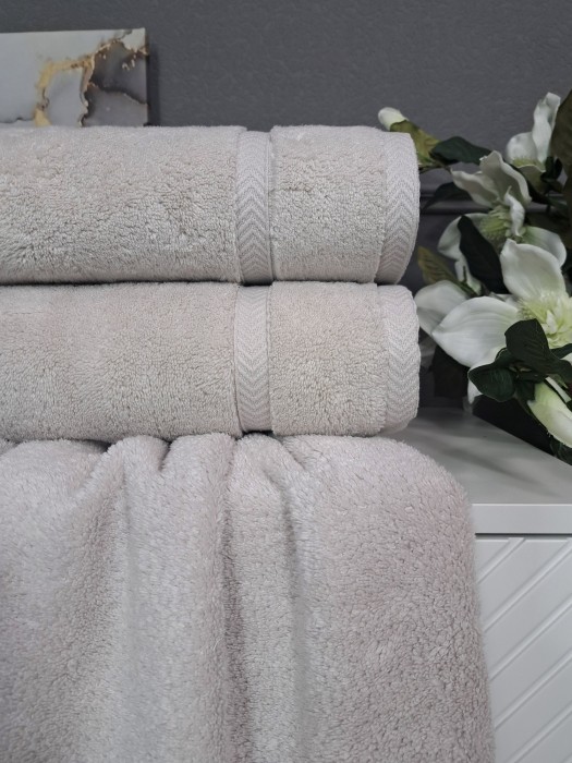 К-т полотенец Perla (латте платина) 70х140см(1),50х90см(1)