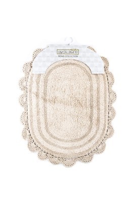 PAMELLA (персик) Набор ков. для ванной кружевной 60х100 и 50х70