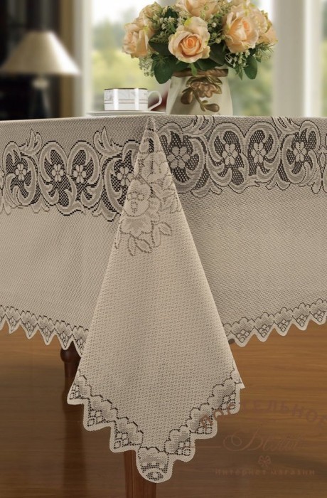 Фрида (кофе) Скатерть Кружево 180х180
