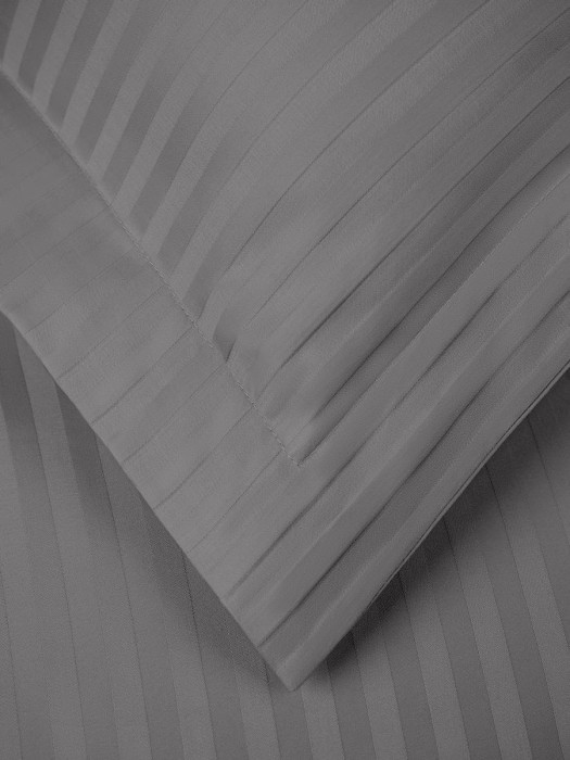 Постельное белье Arya Vip из Страйп Сатина Семейный. 160x220 Серый