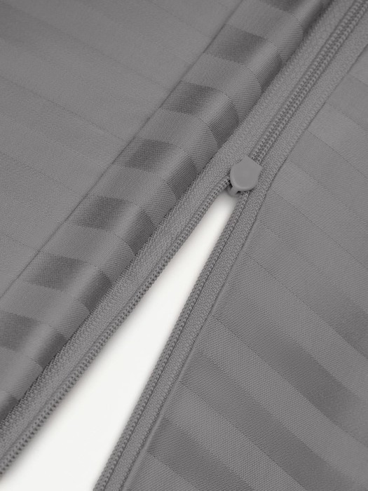 Постельное белье Arya Vip из Страйп Сатина Семейный. 160x220 Серый