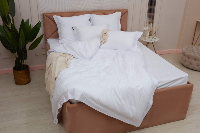 Моне (белый) страйп сатин 1.6