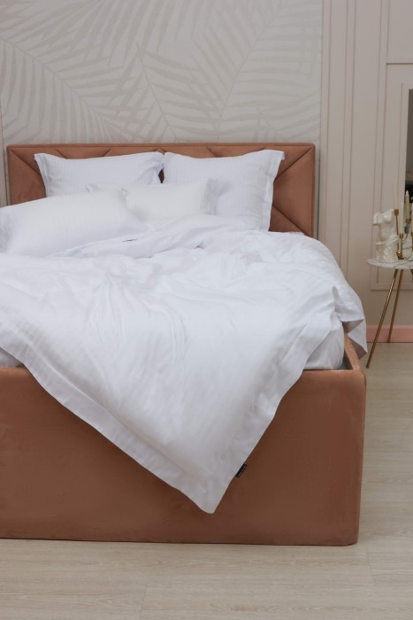 Моне (белый) страйп сатин 1.6