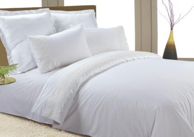 Постельное белье Valtery перкаль с гипюром AB-SG 02 полуторное