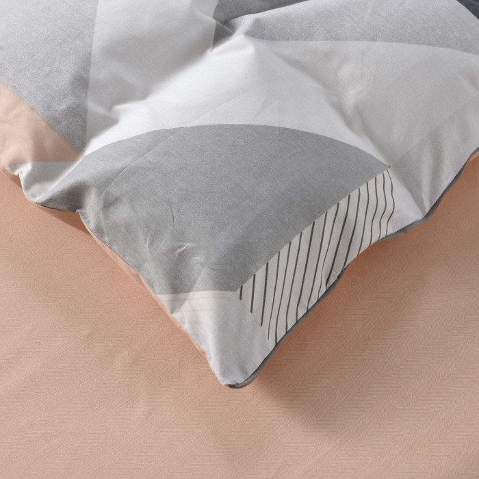 Арлекино (персик) Комплект постельного белья сатин Евро 4н