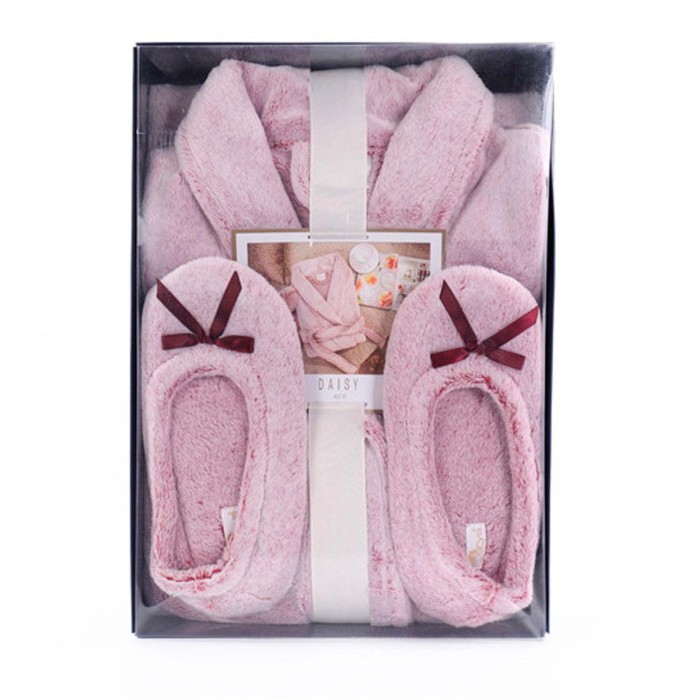 Халат Arya Wellsoft Женский с Тапочками Daisy Розовый