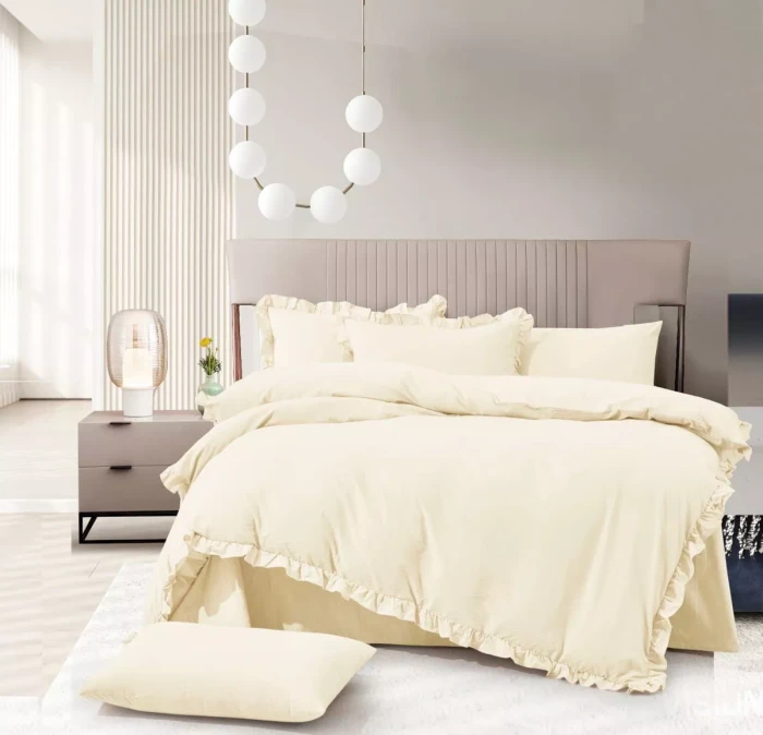 Постельное Белье Arya Natural Stone Washed из сатина 200x220 Valensiya Экрю