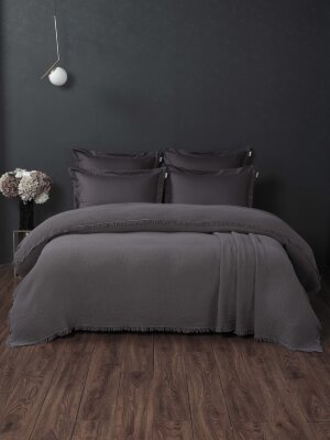 Комплекты для сна Stonewash Muslin (графит) комплект с покрывалом Евро