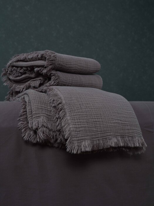 Комплекты для сна Stonewash Muslin (графит) комплект с покрывалом Евро