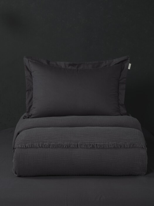 Комплекты для сна Stonewash Muslin (графит) комплект с покрывалом Евро