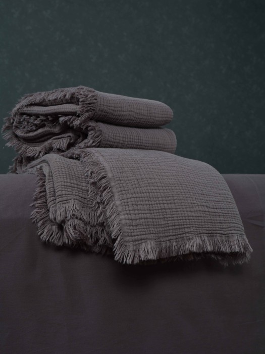 Комплекты для сна Stonewash Muslin (графит) комплект с покрывалом Евро