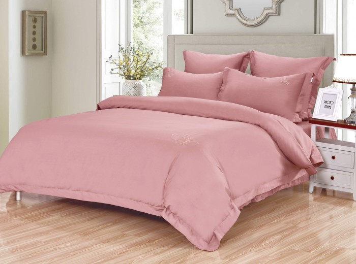 Джонатан (розовый) Комплект постельного белья сатин Евро 4н