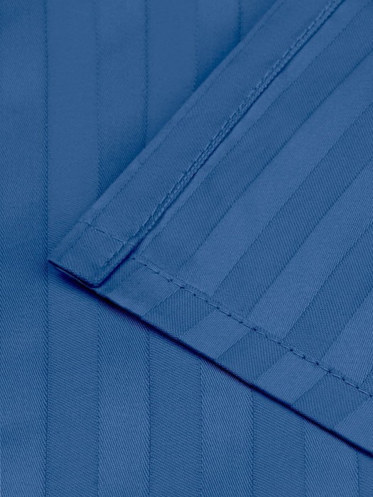 Постельное белье Arya Vip из Страйп Сатина Семейный 160x220 Темно-синий