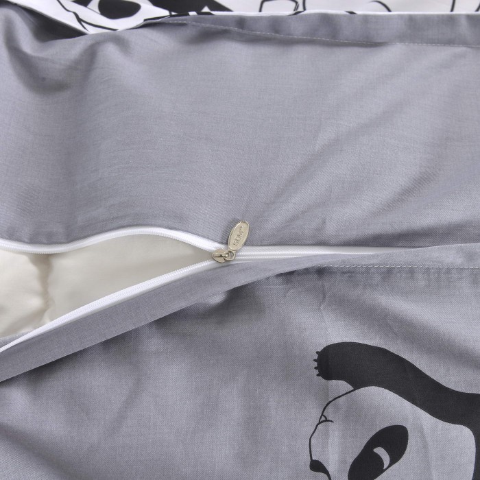 Панда (белый) Комплект постельного белья сатин Евро 4н
