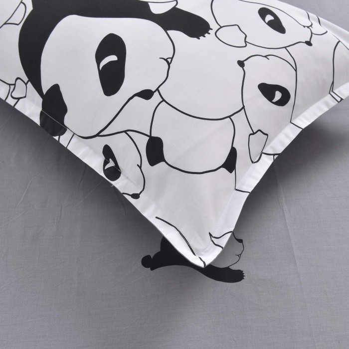 Панда (белый) Комплект постельного белья сатин Евро 4н