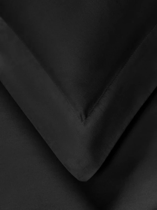 Постельное белье Arya Vip из Oднотонного Сатина Семейное 160x220 Чёрный