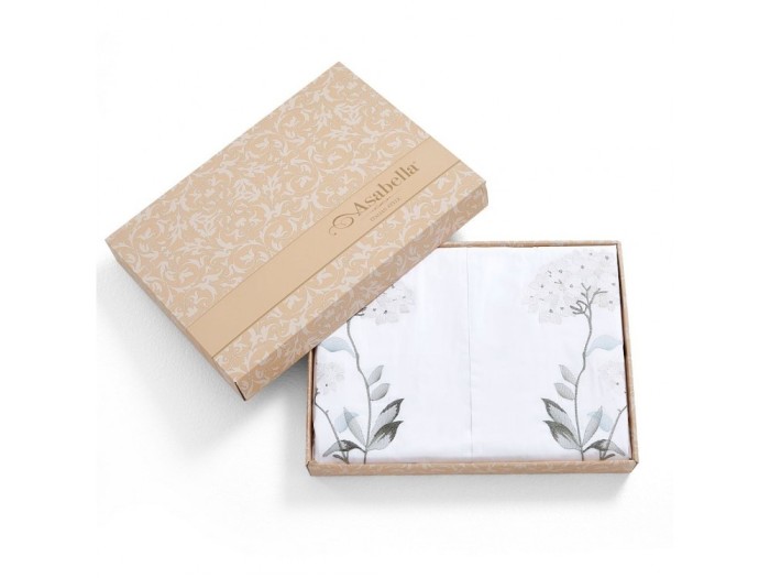 Комплект постельного белья Евро, египетский хлопок Premium с вышивкой 2259-6