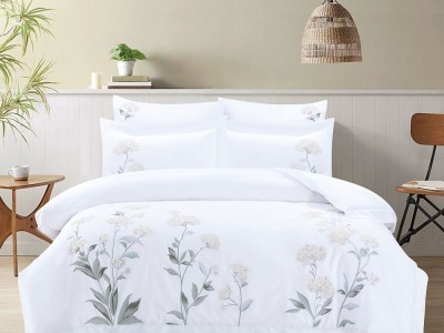 Комплект постельного белья Евро, египетский хлопок Premium с вышивкой 2259-6